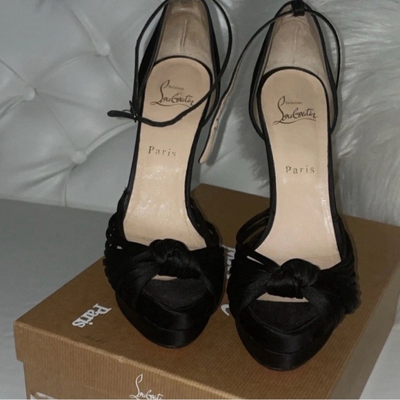 AUTHENTIC Christian Louboutin Women’s YOUPLA 140 Satin Pumps Size 38/US 7 - Picture 1 of 4